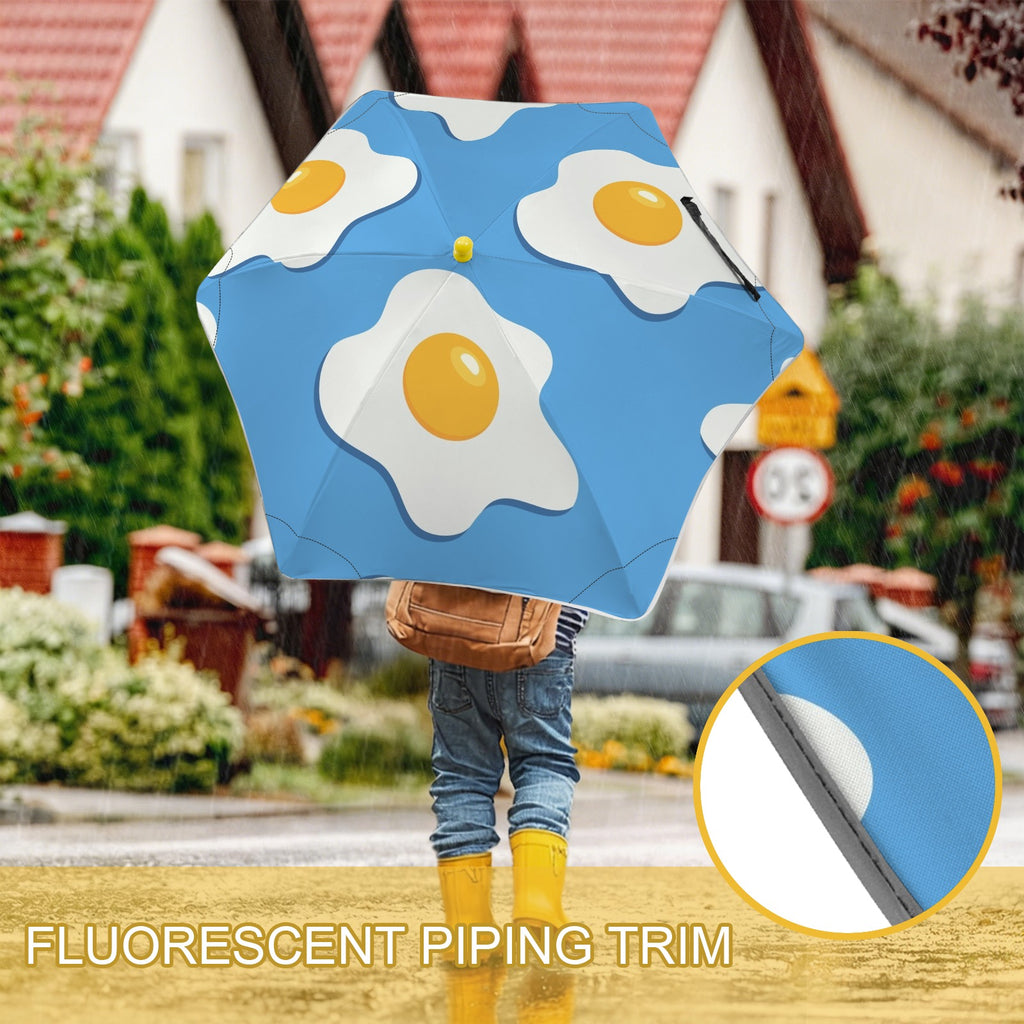 Fried Eggs Kids Safe Round Corner Umbrella Kids Safe Round Corner Umbrella Food Printed Offshore