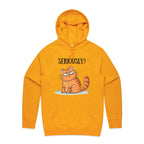 Cat, Seriously? - Mens Hoodie Gold Mens Hoodie animal Printed In Australia