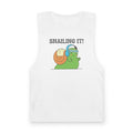 Snailing It Unisex Barnard Tank White Open Arm Tank Top Australian Printer Fitness