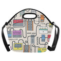 Guitar Pedals Neoprene Lunch Bag One Size Neoprene Lunch Bag Music Printed Offshore