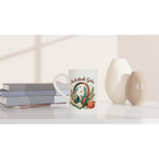 Audiobook Girlie - White 10oz Porcelain Slim Mug Porcelain Mug Globally Fulfilled Reading