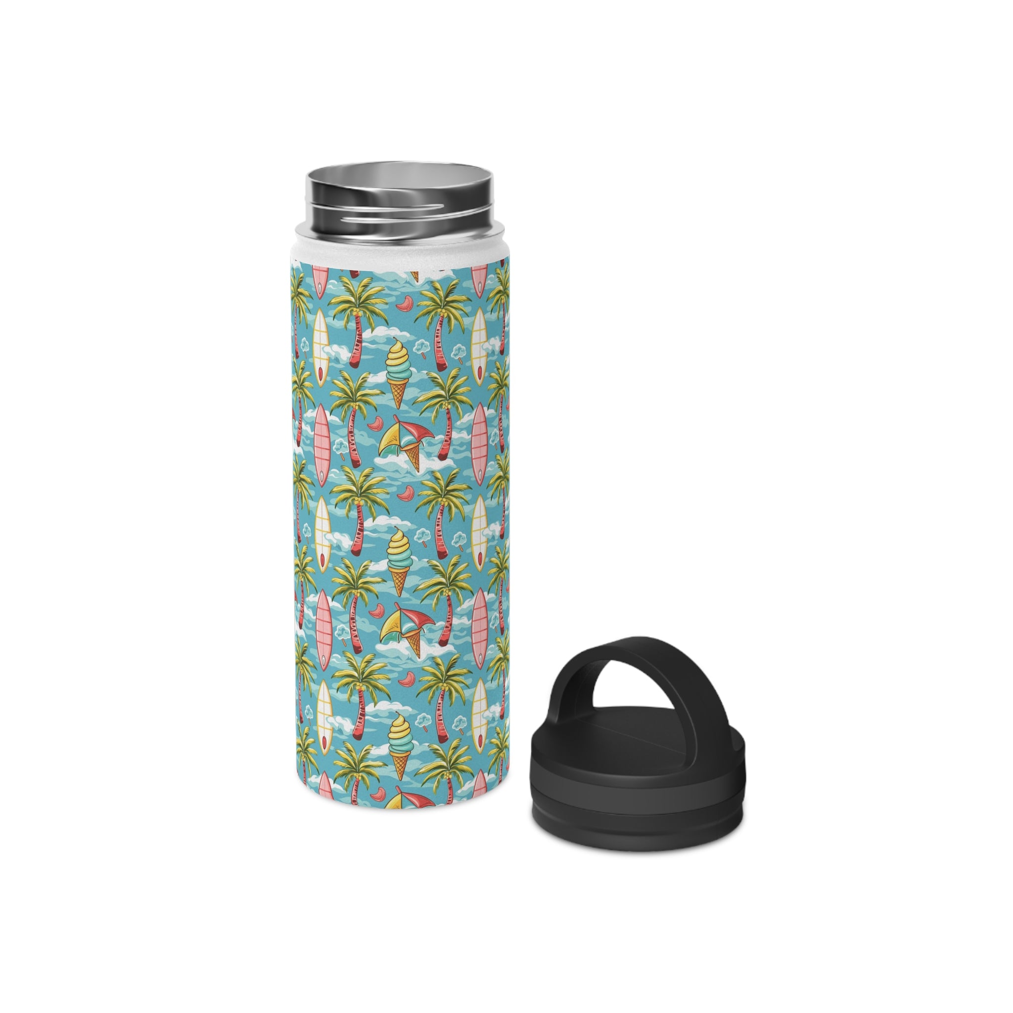 Summer Surf Stainless Steel Water Bottle, Handle Lid Stainless Steel Water Bottle With Handle Lid Globally Fulfilled Summer Surf