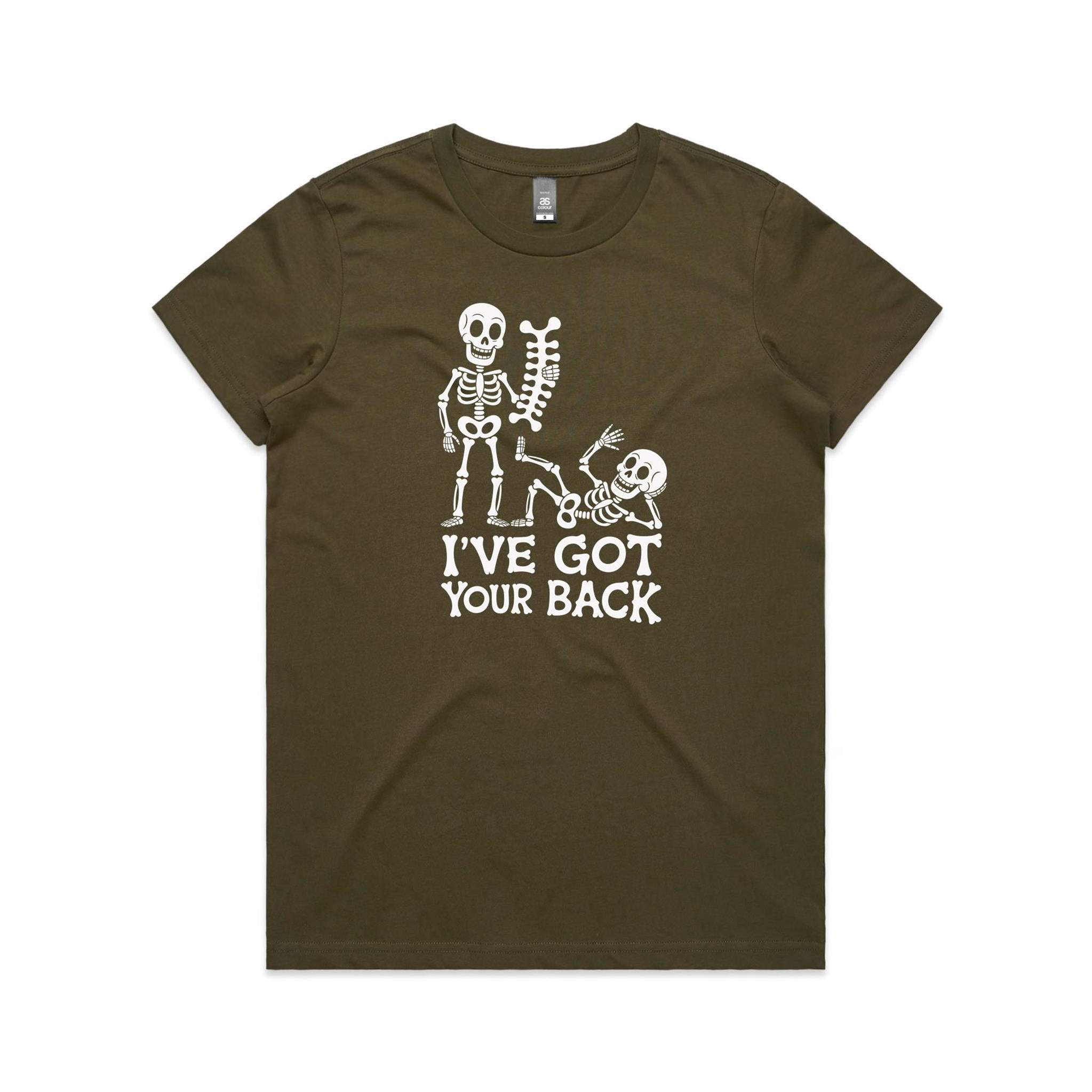 Skeleton, I've Got Your Back - Womens T-shirt