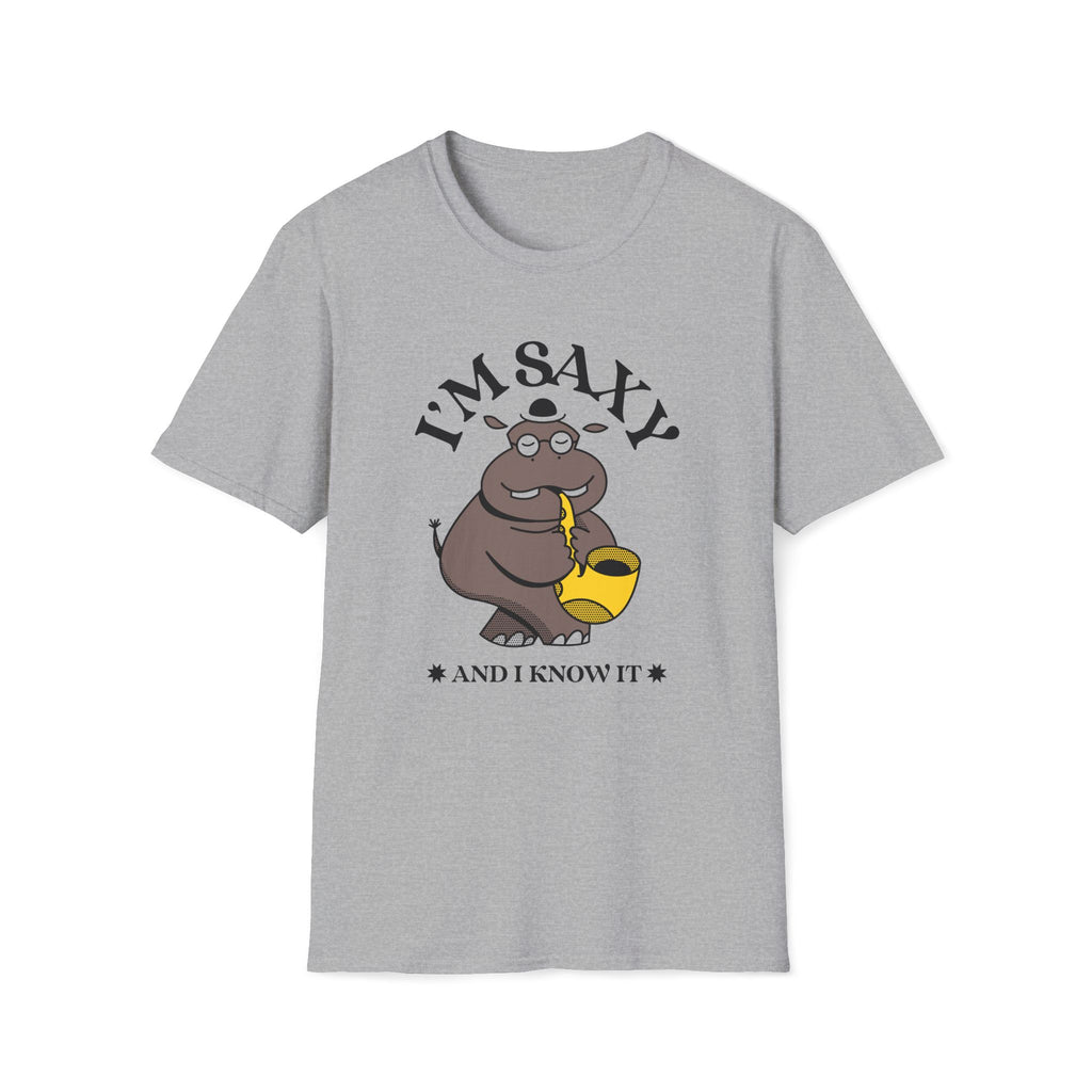I'm Saxy And I Know It, Saxophone Hippo - Unisex Softstyle T-shirt