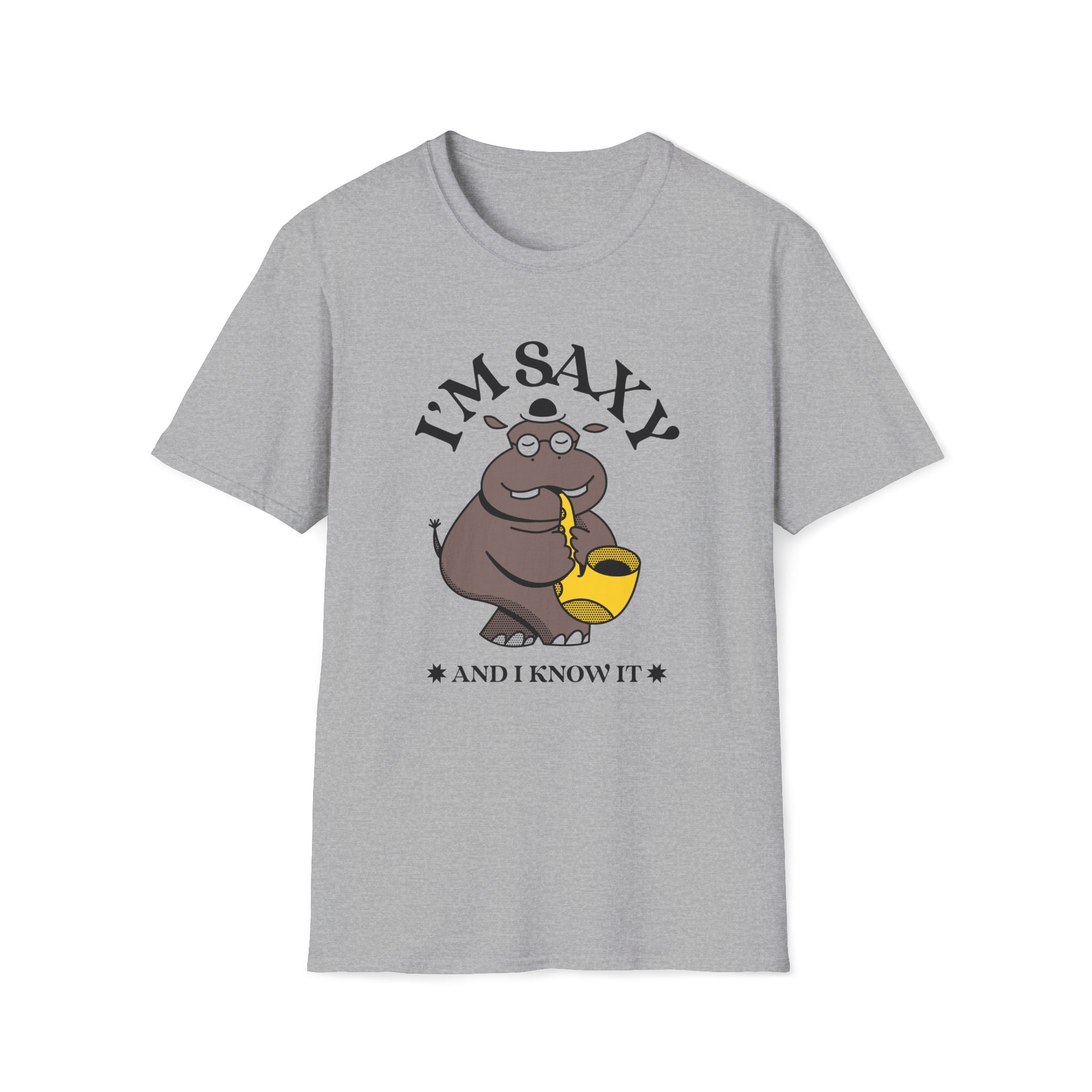 I'm Saxy And I Know It, Saxophone Hippo - Unisex Softstyle T-shirt