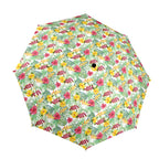 Tropical Flowers On White Umbrella One Size Umbrella Plants Printed Offshore