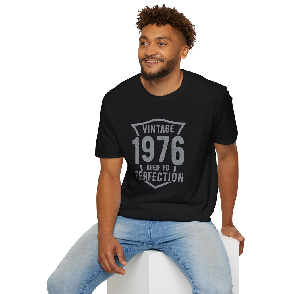 Turning 50, Vintage 1976, Aged To Perfection Unisex Softstyle T-Shirt Unisex Adult T-shirt Australian Printer Birthday
