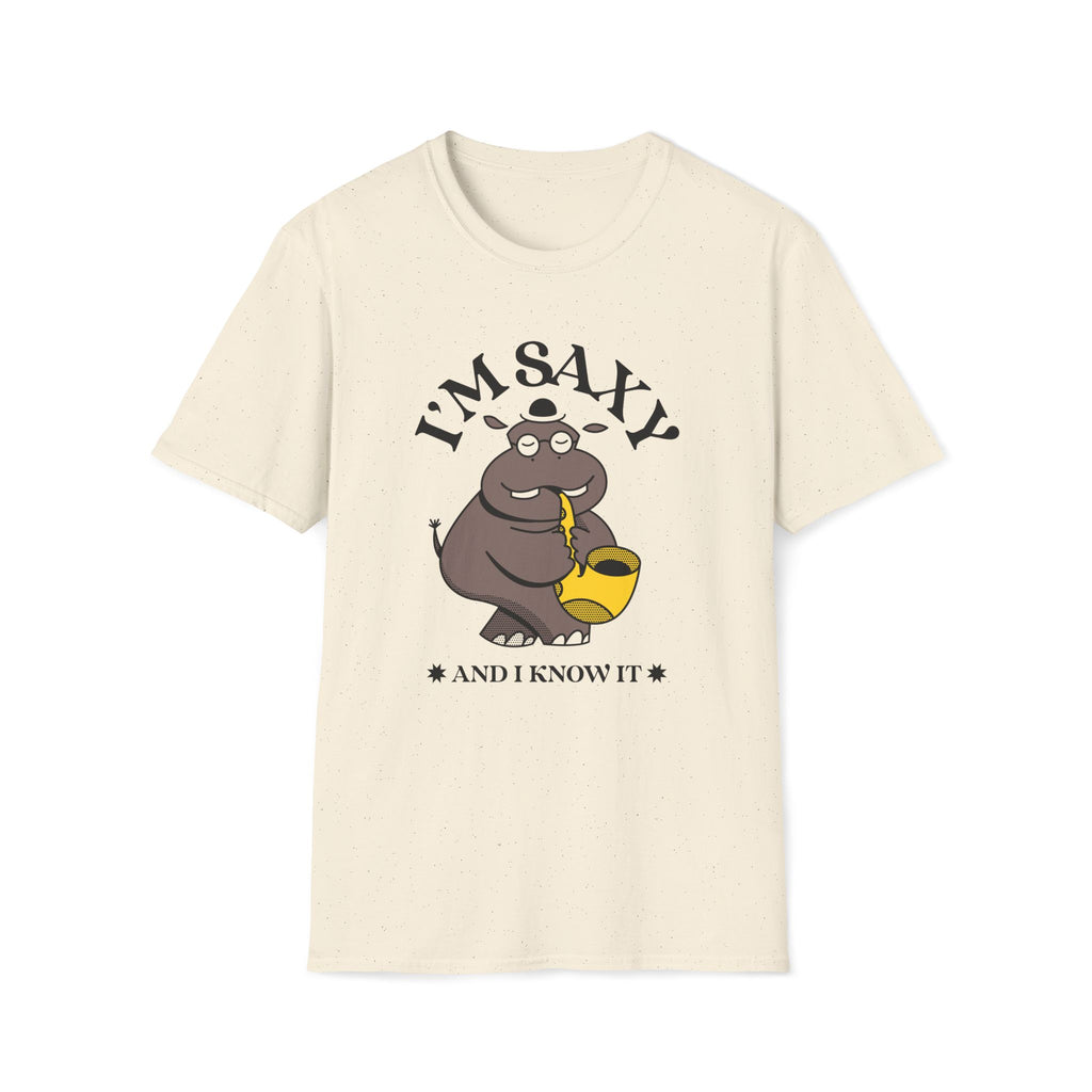 I'm Saxy And I Know It, Saxophone Hippo - Unisex Softstyle T-shirt