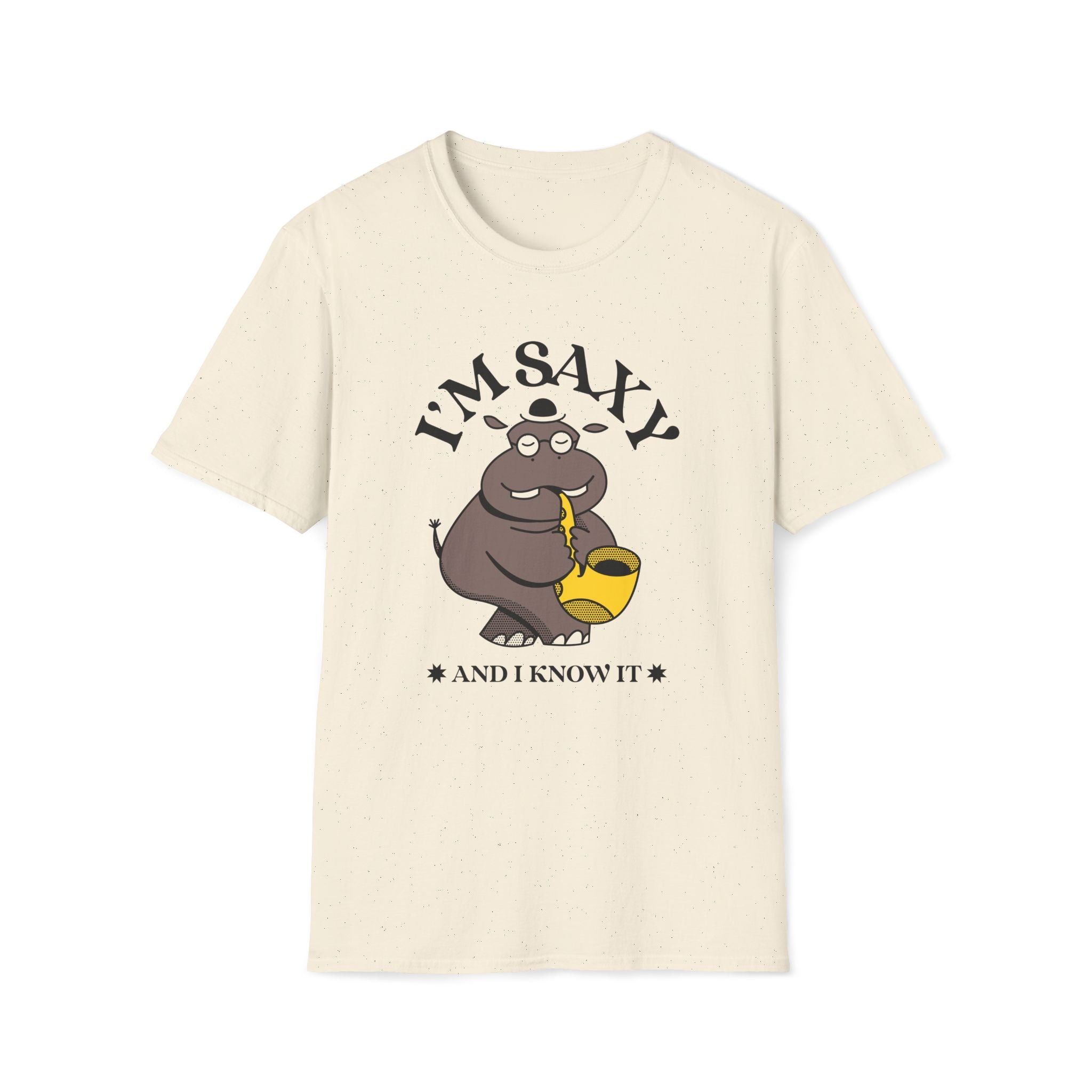 I'm Saxy And I Know It, Saxophone Hippo - Unisex Softstyle T-shirt