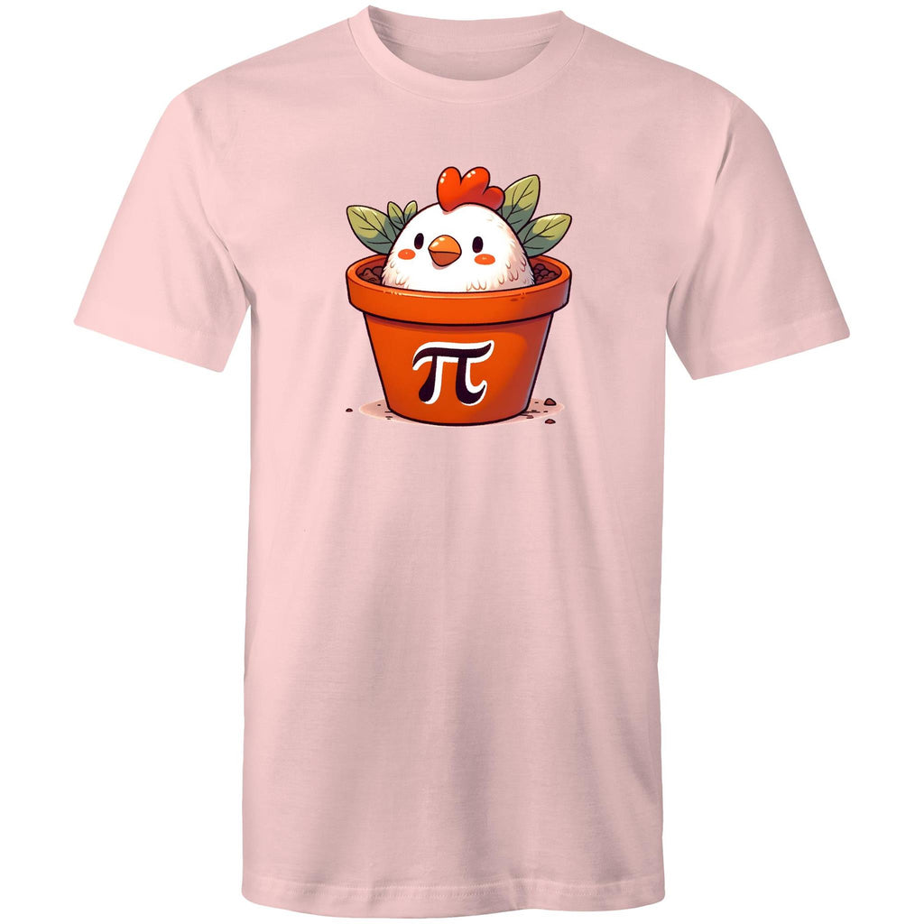 Chicken Pot Pi - Mens T-Shirt Pink Mens T-shirt animal Maths Printed In Australia