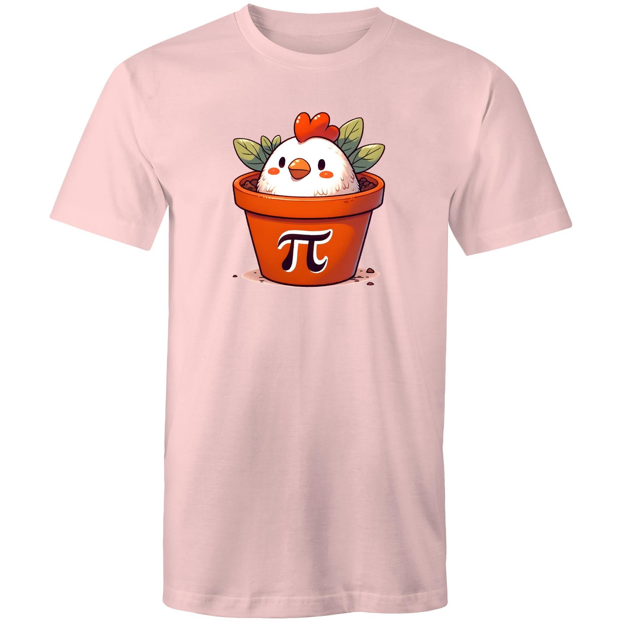Chicken Pot Pi - Mens T-Shirt Pink Mens T-shirt animal Maths Printed In Australia