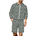 Rubber Ducks On Dark Men's Lightweight Sun Hoodie & Shorts Set 4XL Men's Lightweight Sun Hoodie & Shorts animal Printed Offshore