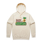 Slow Down And Enjoy Life, Palm Tree - Mens Hoodie Ecru Mens Hoodie Printed In Australia Summer