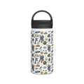 All About Space Stainless Steel Water Bottle, Handle Lid White 12oz Stainless Steel Water Bottle With Handle Lid Globally Fulfilled Space