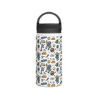 All About Space Stainless Steel Water Bottle, Handle Lid White 12oz Stainless Steel Water Bottle With Handle Lid Globally Fulfilled Space
