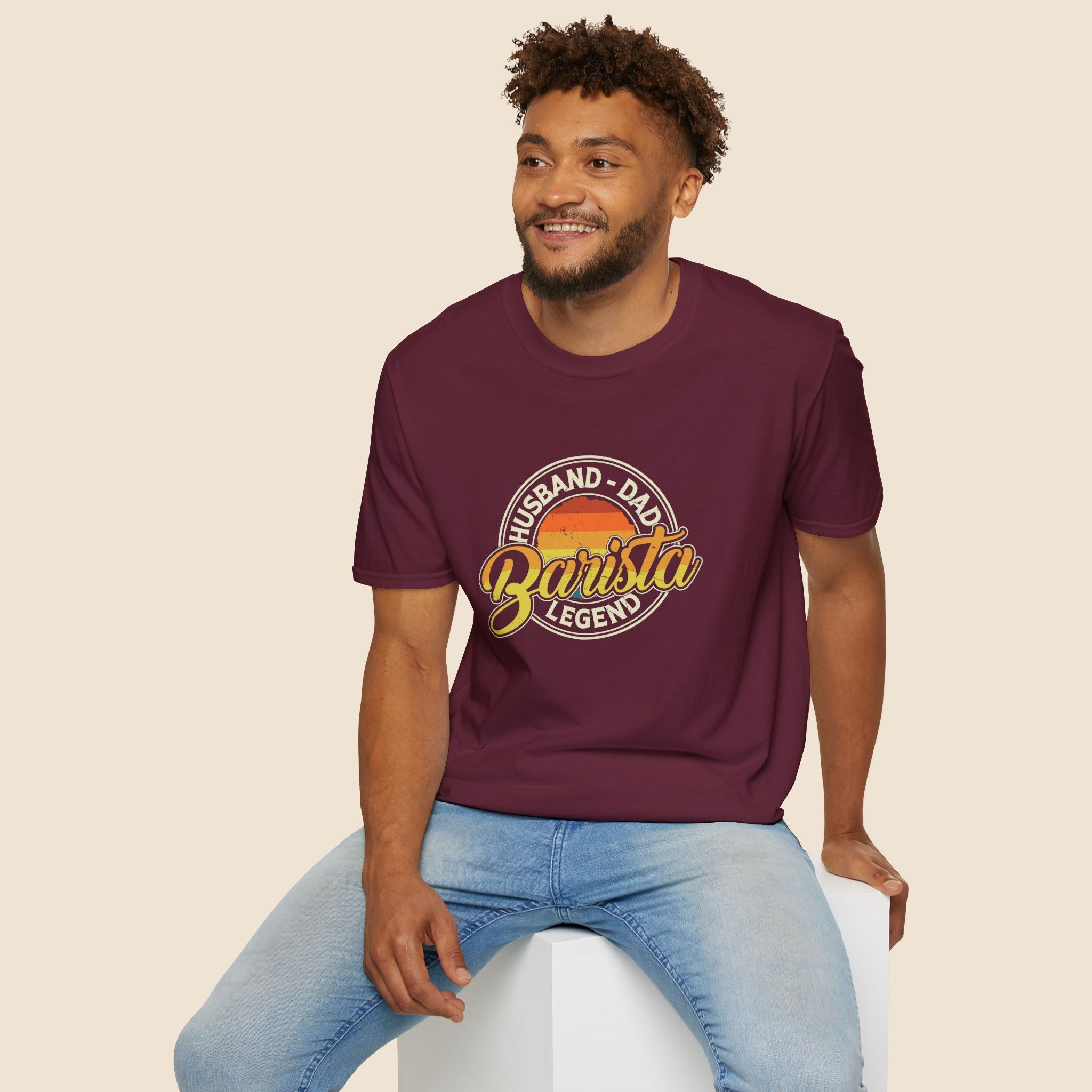 Husband Dad Barista Legend Unisex T-Shirt Unisex Adult T-shirt Coffee Dad Globally Fulfilled