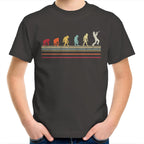 Trumpet Player Evolution - Kids Youth T-Shirt Charcoal Kids Youth T-shirt Music Printed In Australia