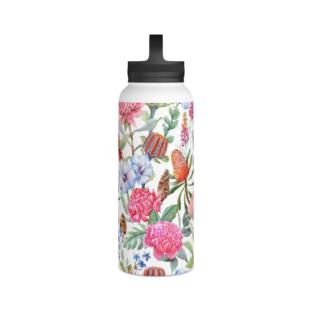 Australian Native Flowers Stainless Steel Water Bottle, Handle Lid Stainless Steel Water Bottle With Handle Lid Globally Fulfilled Plants