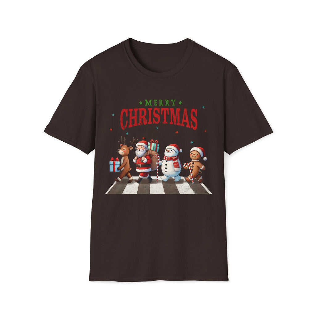 Fab Four Of Christmas Crossing The Road - Unisex Softstyle T-Shirt