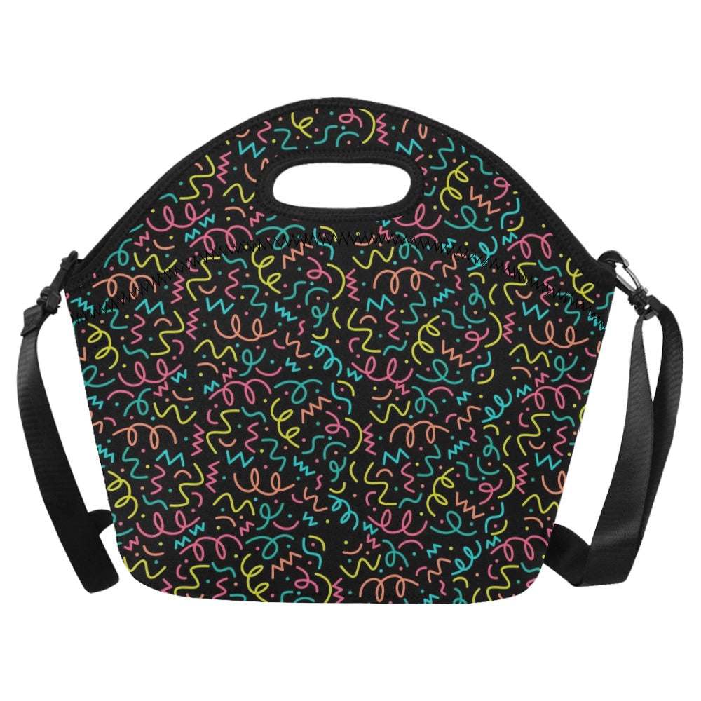 Squiggle Time - Neoprene Lunch Bag One Size Neoprene Lunch Bag Printed Offshore