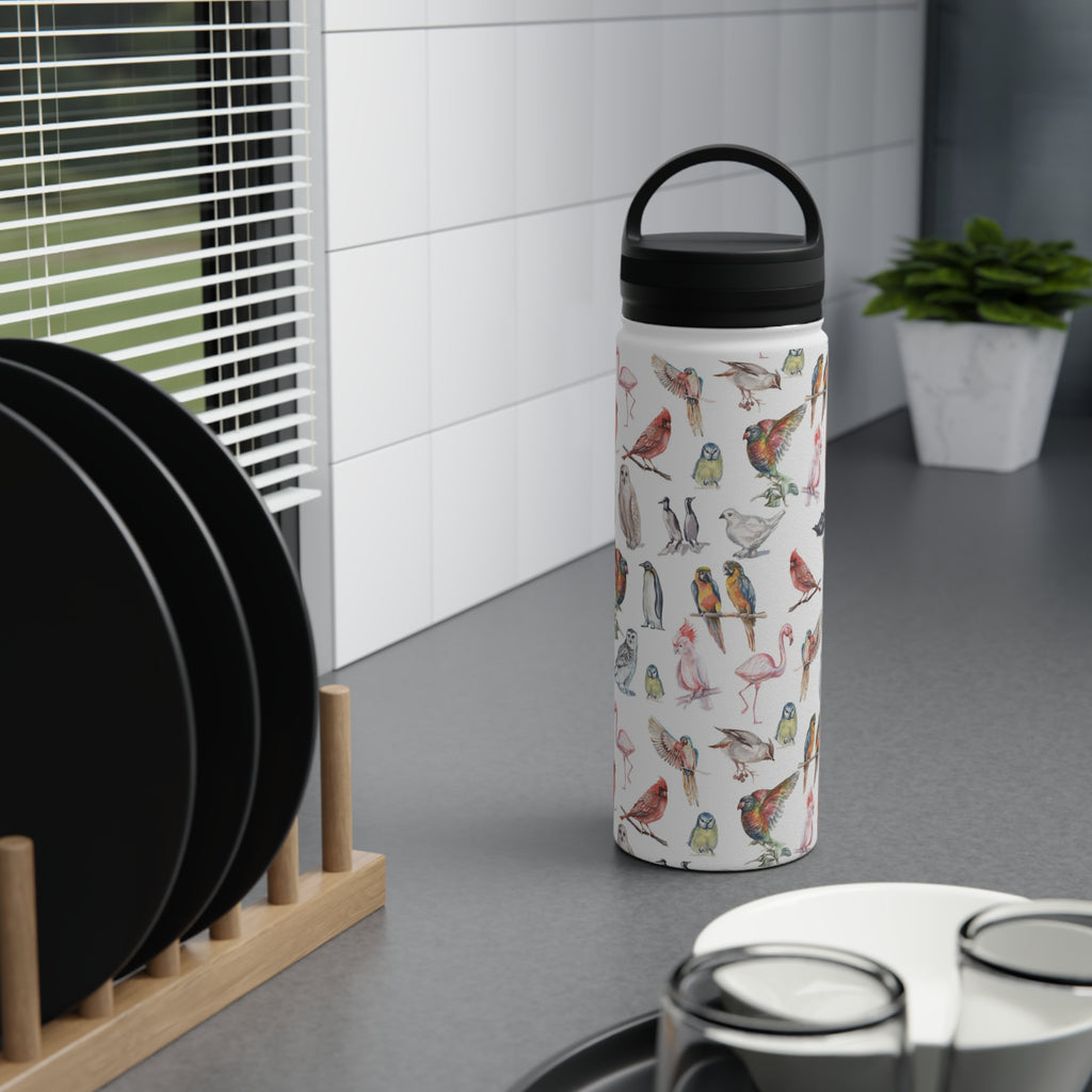 Birds Of A Feather Stainless Steel Water Bottle, Handle Lid Stainless Steel Water Bottle With Handle Lid animal Birds Globally Fulfilled