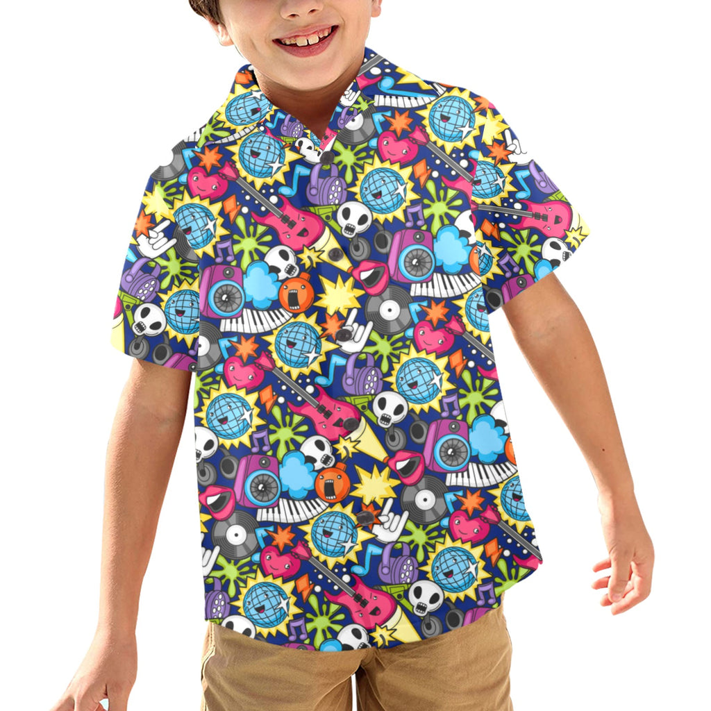 Sticker Music - Junior Kids Hawaiian Shirt