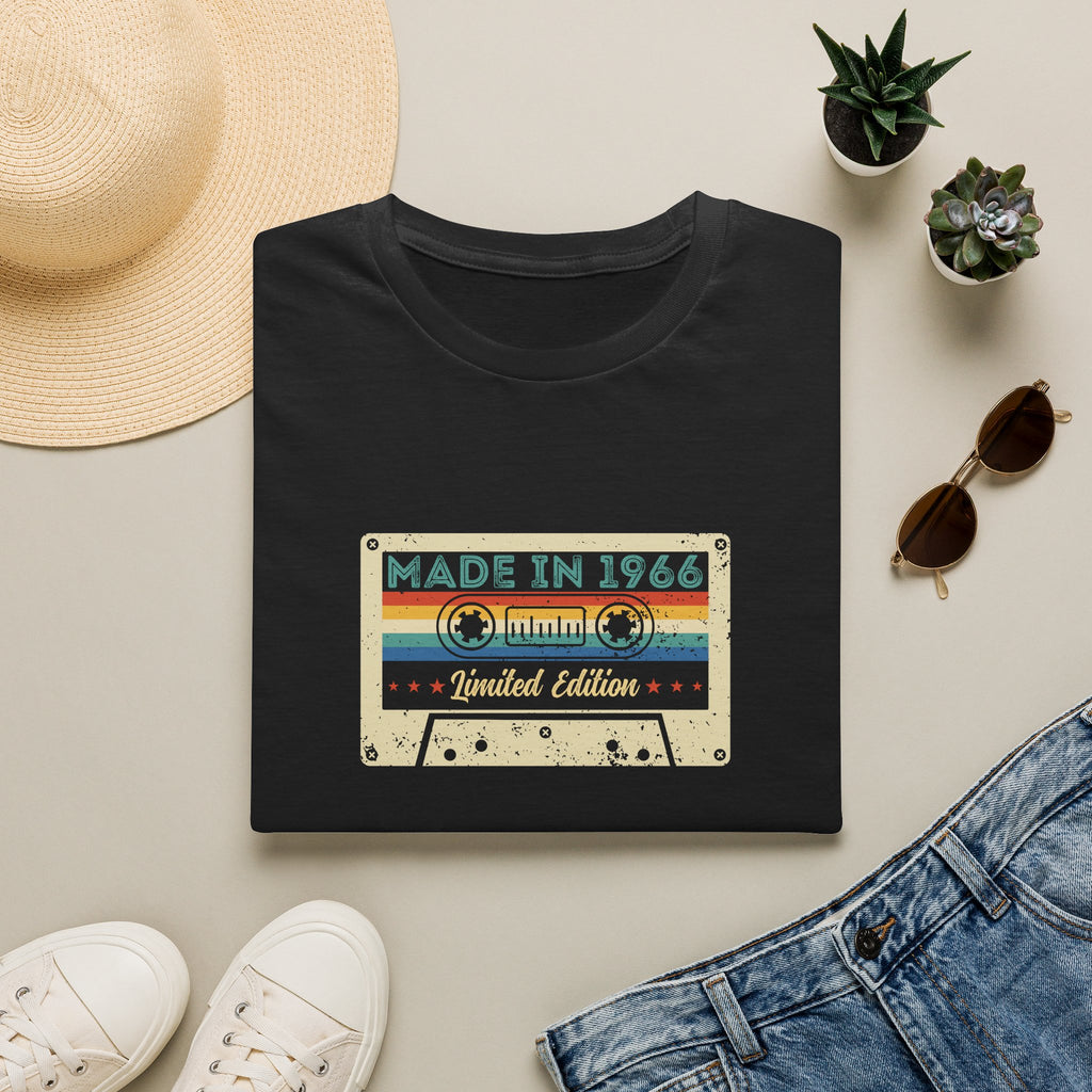 60th Birthday Made in 1966 Cassette Tape Unisex T-Shirt Unisex Adult T-shirt Birthday Globally Fulfilled