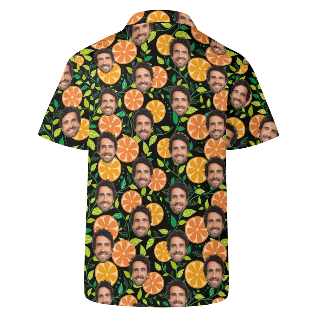 Personalised Add Your Face, Orange Slices Mens Casual Hawaiian Shirt Personalised Hawaiian Shirt Printed Offshore
