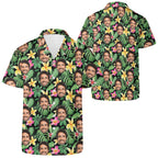 Personalised Add Your Face Frangipani Mens Casual Hawaiian Shirt Personalised Hawaiian Shirt Printed Offshore