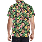 Personalised Add Your Face Frangipani Mens Casual Hawaiian Shirt Personalised Hawaiian Shirt Printed Offshore
