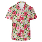 Personalised Pet Face On Hibiscus Mens Casual Hawaiian Shirt Personalised Hawaiian Shirt Printed Offshore