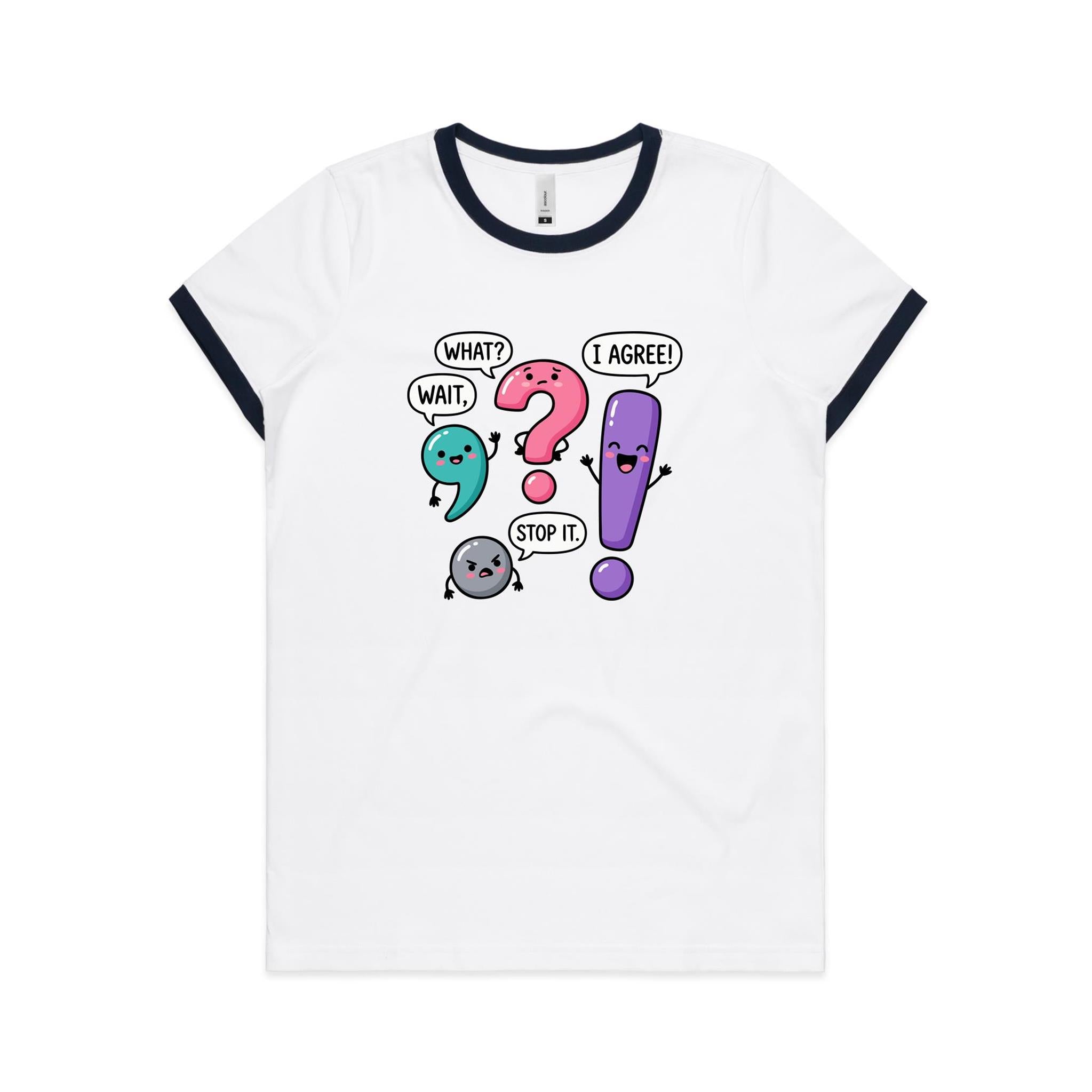 Funny Punctuation AS Colour Women's Ringer Tee