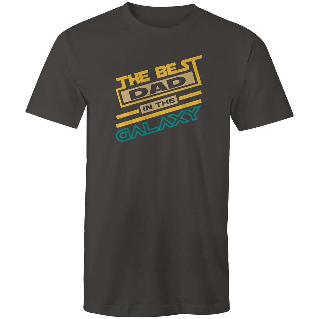 The Best Dad In The Galaxy - Mens T-Shirt Charcoal Mens T-shirt Dad Printed In Australia