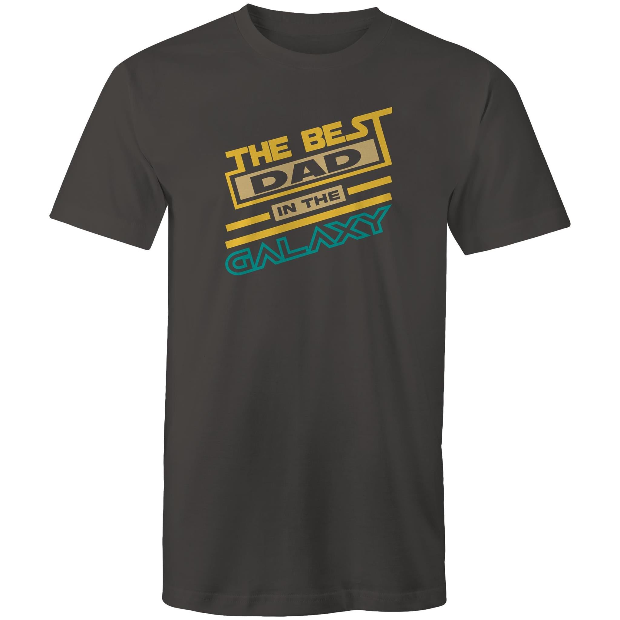 The Best Dad In The Galaxy - Mens T-Shirt Charcoal Mens T-shirt Dad Printed In Australia