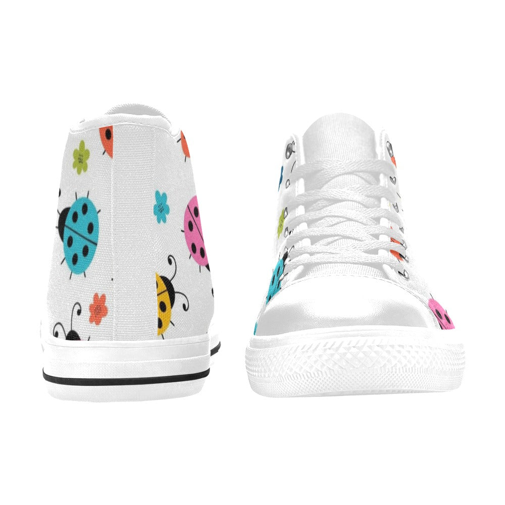 Ladybugs - Kids High Top Canvas Shoes