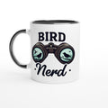 Bird Nerd - White 11oz Ceramic Mug with Colour Inside Ceramic Black Colour 11oz Mug animal Globally Fulfilled