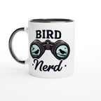 Bird Nerd - White 11oz Ceramic Mug with Colour Inside Ceramic Black Colour 11oz Mug animal Globally Fulfilled