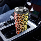Rainbow Leopard Print - 20oz Mobile Tumbler with Lid (Black Lock)