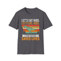 Punctuation Saves Lives Dinosaur, Let's Eat Kids Unisex T-shirt Charcoal Unisex Adult T-shirt Globally Fulfilled