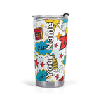 Personalised Comic Book Fun Stainless Steel 20oz Travel Mug Default Title Personalised 20oz Travel Mug comic Printed Offshore