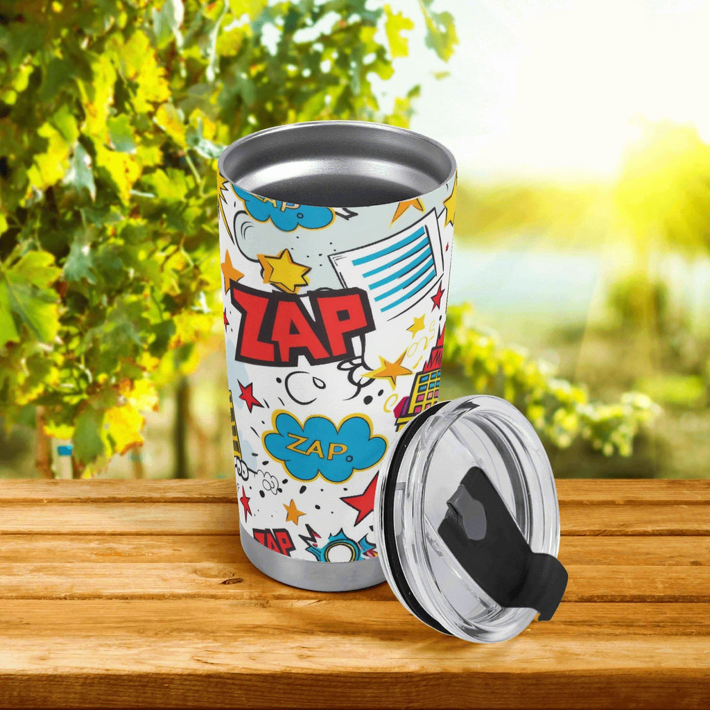Personalised Comic Book Fun Stainless Steel 20oz Travel Mug Personalised 20oz Travel Mug comic Printed Offshore