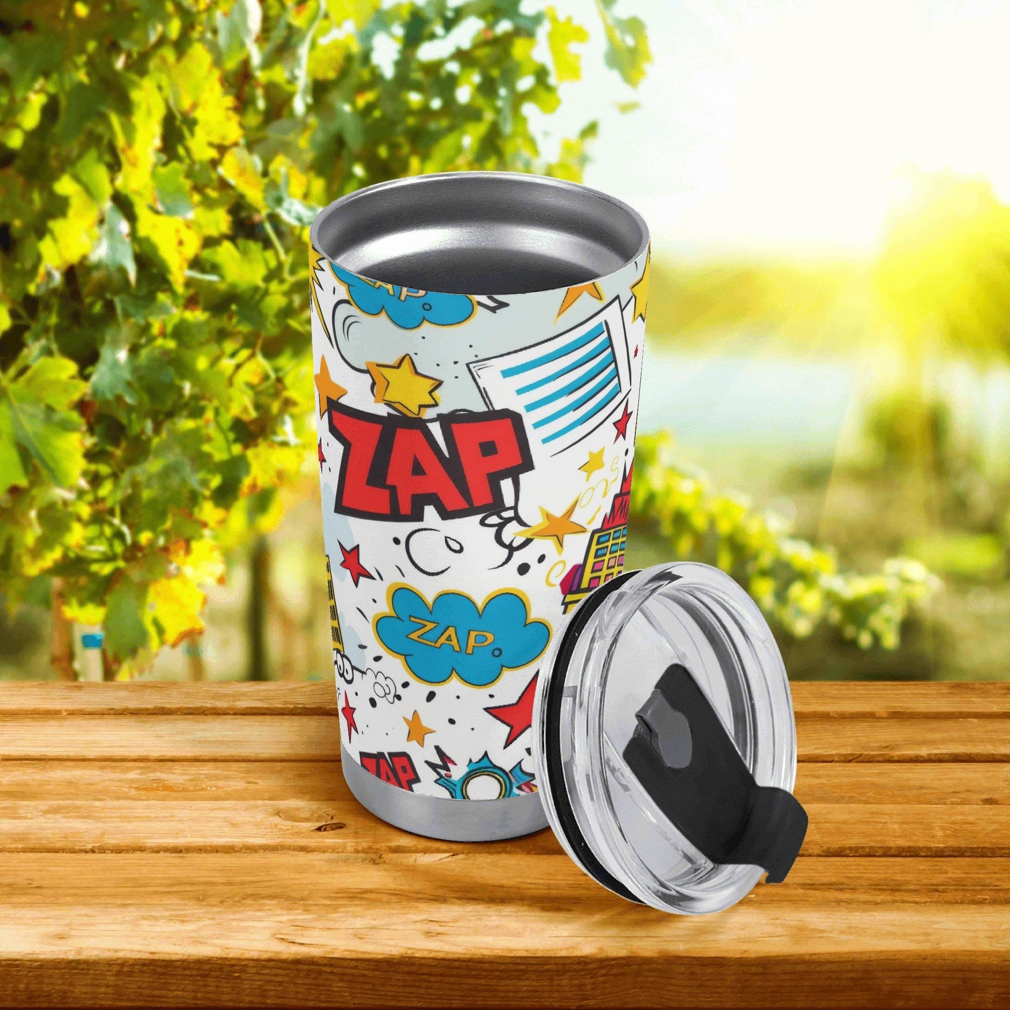 Personalised Comic Book Fun Stainless Steel 20oz Travel Mug Personalised 20oz Travel Mug comic Printed Offshore
