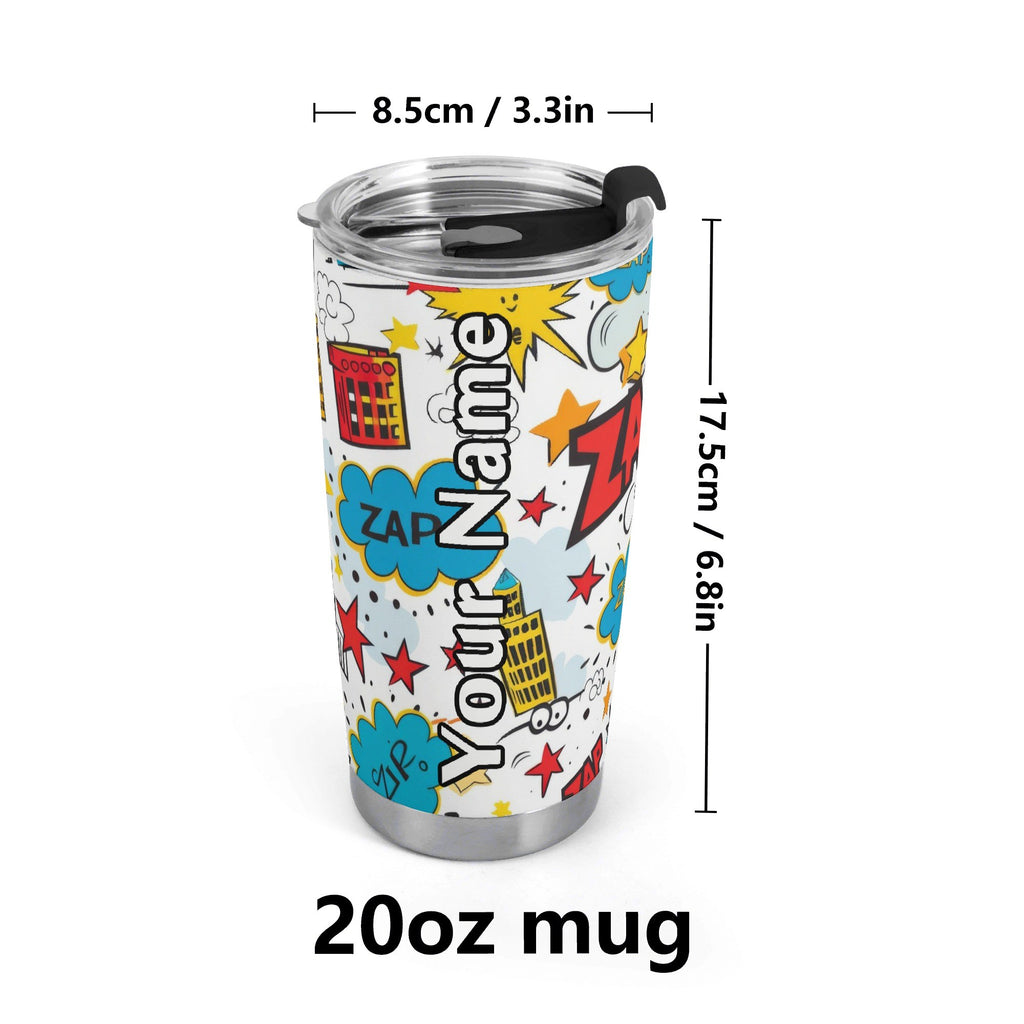 Personalised Comic Book Fun Stainless Steel 20oz Travel Mug Personalised 20oz Travel Mug comic Printed Offshore