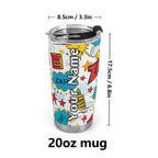Personalised Comic Book Fun Stainless Steel 20oz Travel Mug Personalised 20oz Travel Mug comic Printed Offshore
