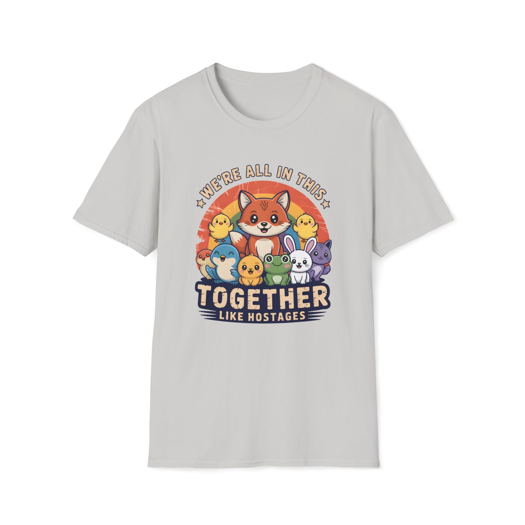 Cute Fox and Animal Friends We're All In This Together Like Hostages Unisex T-Shirt Unisex Adult T-shirt animal Globally Fulfilled