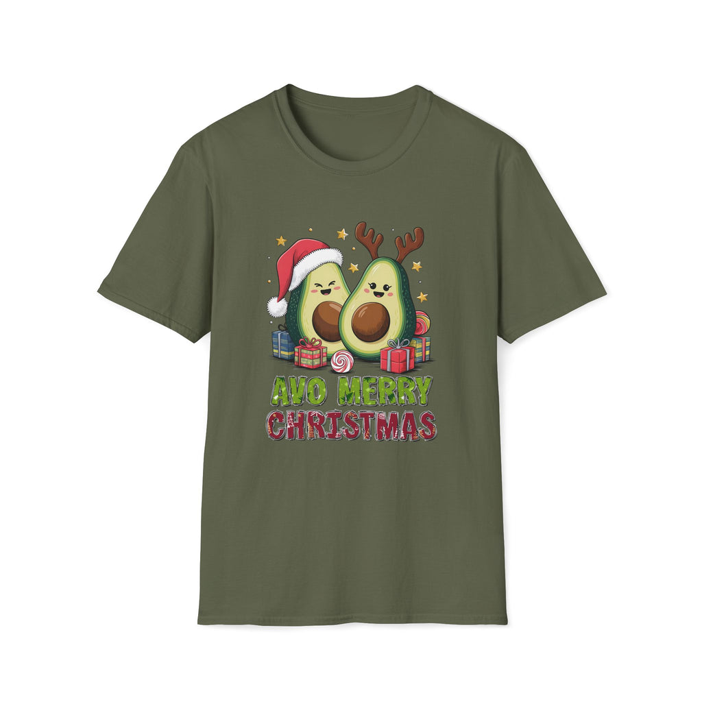 Avo Merry Christmas, Avocado - Unisex Softstyle T-Shirt