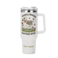 Personalised Oops I Bought Another Book 40oz Stainless Steel Tumbler Gift With White Handle and Straw Default Title Personalised Tumbler With Handle customise personalise Printed Offshore