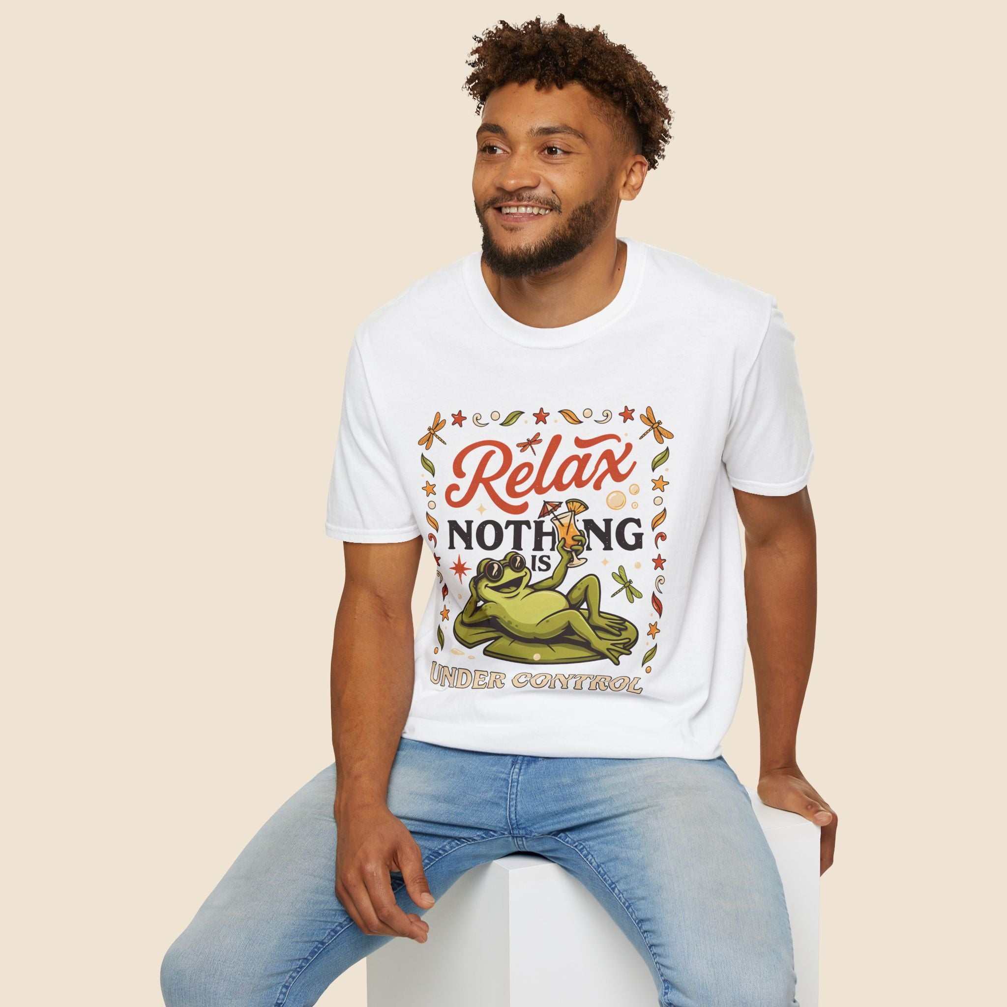 Frog, Relax Nothing Is Under Control Unisex T-Shirt Unisex Adult T-shirt animal Globally Fulfilled