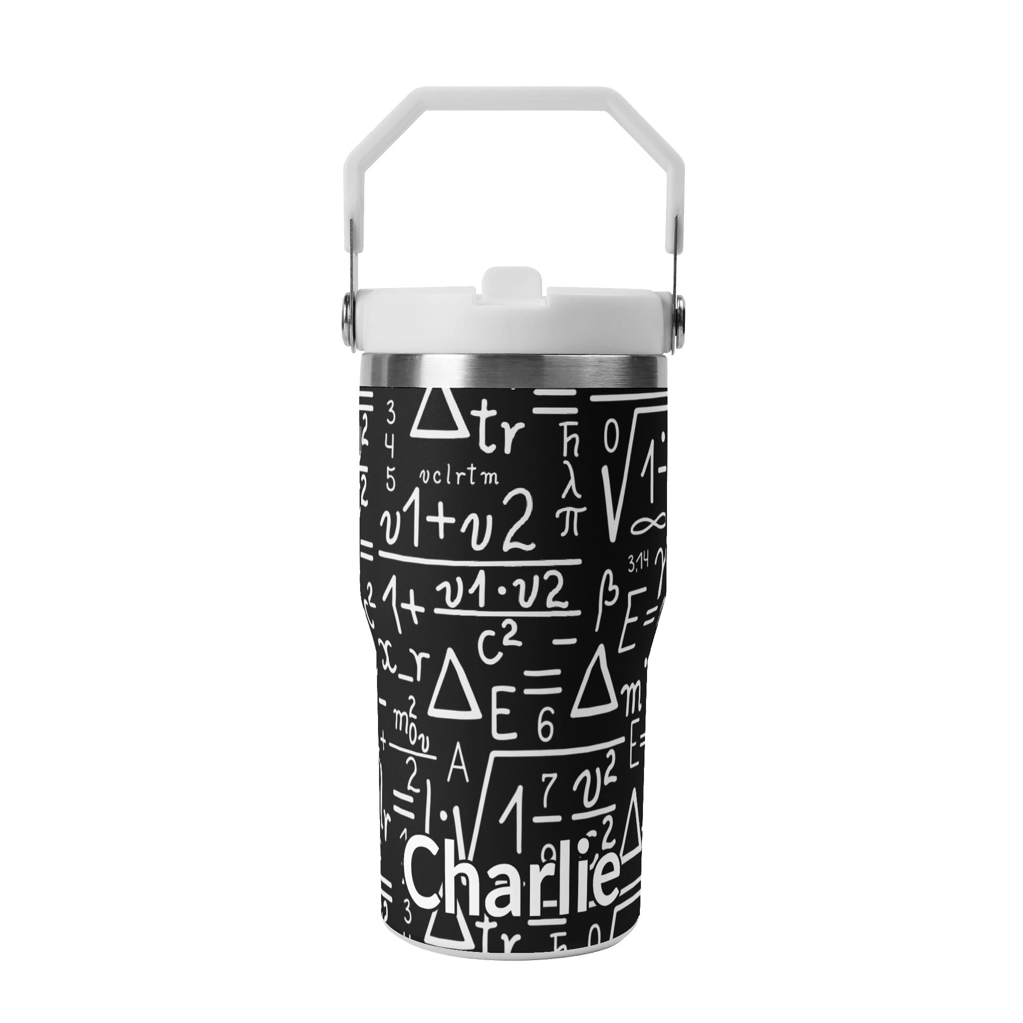 Personalised Mathematics 20oz Stainless Steel Tumbler Screw On Lid With Straw Default Title Personalised 20oz Tumbler with Top Handle Maths Printed Offshore