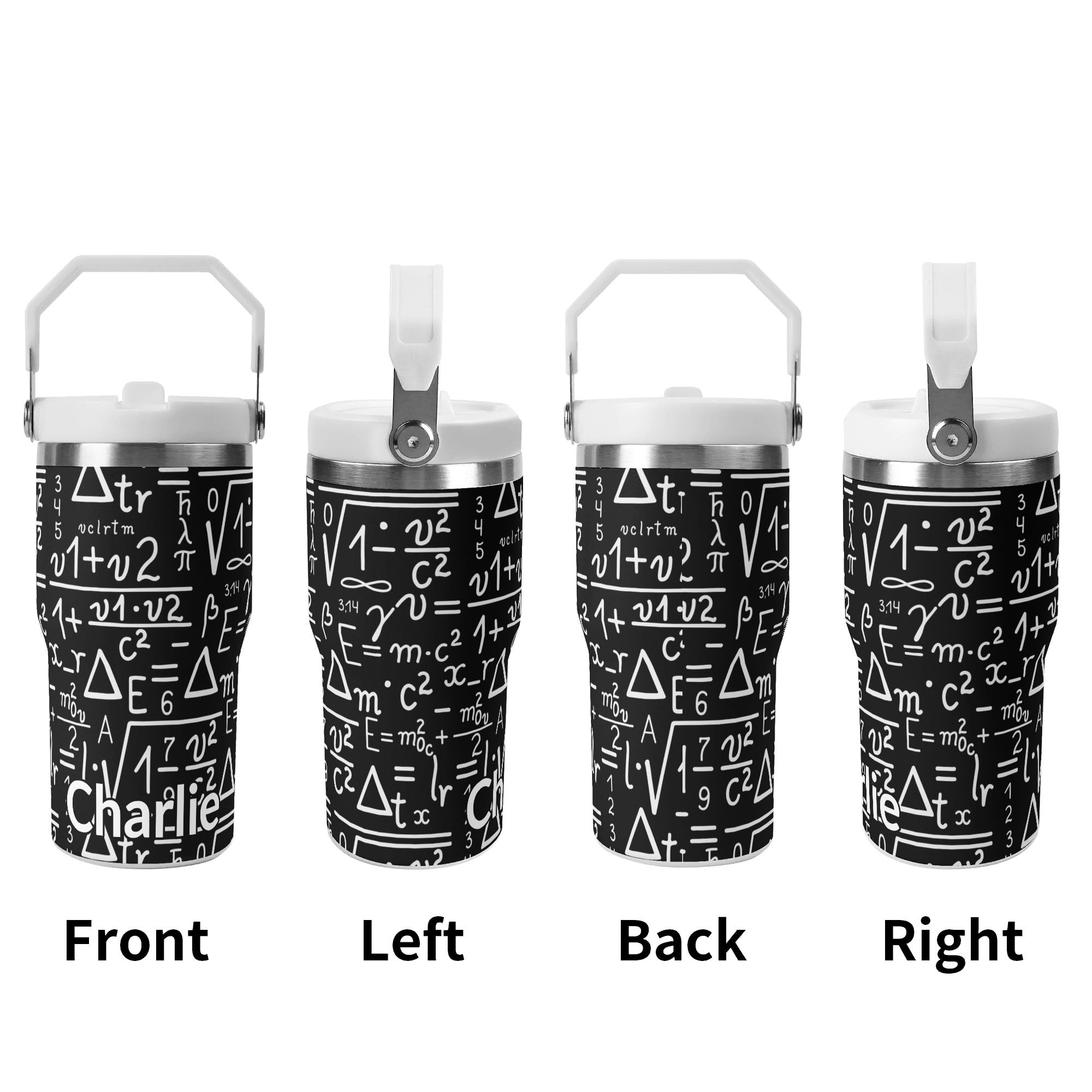 Personalised Mathematics 20oz Stainless Steel Tumbler Screw On Lid With Straw Personalised 20oz Tumbler with Top Handle Maths Printed Offshore